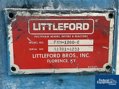 USED Littleford 42 Cu Ft Littleford Mixer, Model FKM 1200E, C/S, JKT