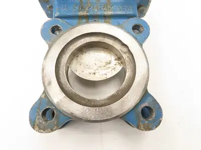 DeZurik Fig. 827 3" Stainless Knife Gate Valve Lug Style Rising Stem Metal Seat