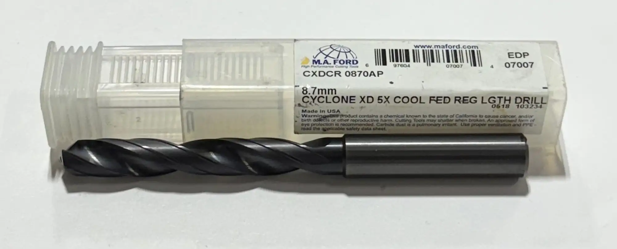 M.A. Ford 8.7mm Solid Carbide Drill 5xD Coolant Thru Altima Plus