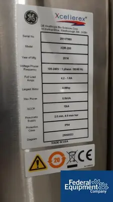 USED GE Healthcare 200 Liter GE Healthcare  XDR-200 Bioreactor