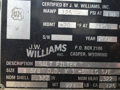 USED J.W. WILLIAMS 2002