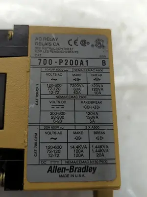 Used ALLEN-BRADLEY 700-P200-A1 Miscellaneous Equipment (Electrical & Power) Ohio US | Surplus Asset Holdings #1240593
