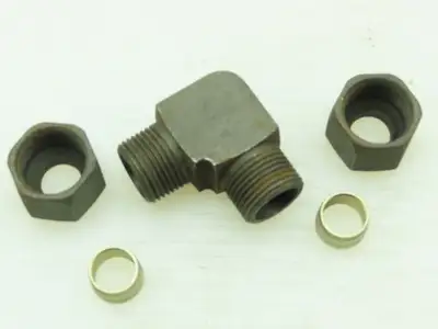 VOSS S12 Steel Flareless 90° Metric Union Compression Elbow 12mm Tube  Lot of 5