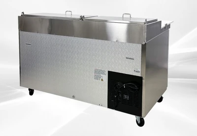 171-0225 71" 2 Door Self Contained Pizza Prep Table Cooler