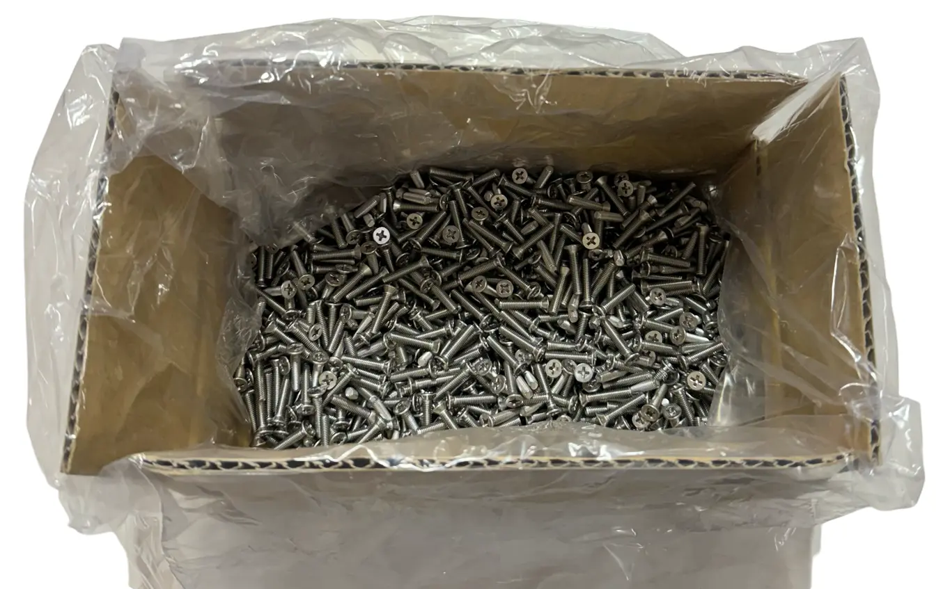 M4-0.70 x 20 mm Phillips Flat Machine Screw, Plain Stainless Steel, 1000 PK