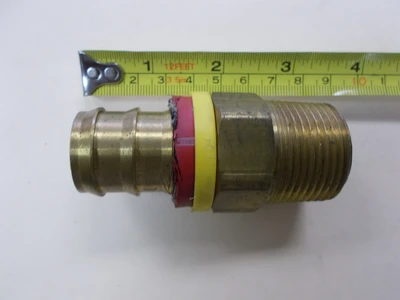 New 1" Brass Hole Barb X 1 3/16" Male NPT Adapter (Lot of 3)