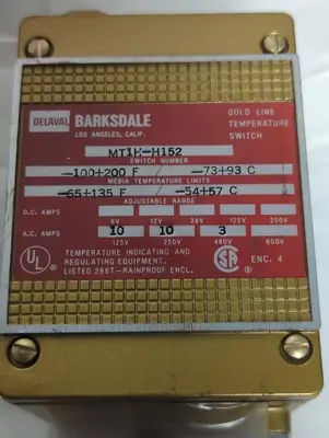 New | in-Stock BARKSDALE MT1H-H152 Industrial Controls Ohio US | Surplus Asset Holdings #1364137