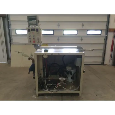 Used SANCO Precision resin batching equipment dual batch pumps and mix pots