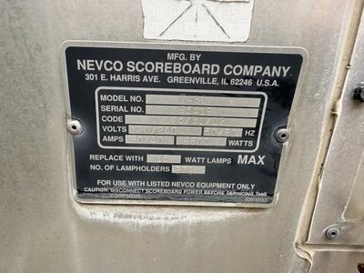 Used NEVCO 7430 BIG FOOTBALL SCOREBOARD Miscellaneous Equipment (Electrical & Power) Michigan US | Miedema Asset Management Group #1390103