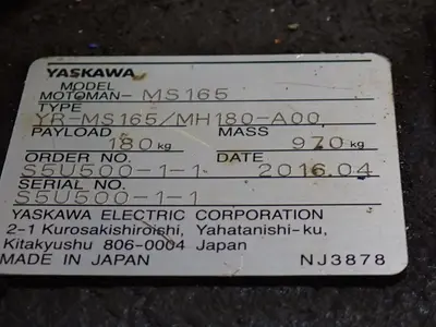 USED 2016 YASKAWA ELECTRIC / MOTOMAN YRMS165/MH180A00
