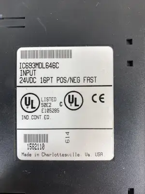Used GE Fanuc IC693MDL646C Input Module, 24VDC, 16PT, POS/NEG FAST PLC Input & Output | Palmetto Automation #1155933