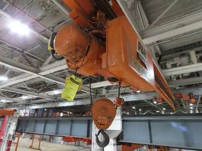 Cleveland Tramrail P&H 2 Ton Underhung Bridge Crane 45' 10" Span Magnetek Remote