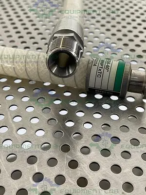 USED SANI TECH STHT-WR-0500 60" SILICONE HOSE W/ THREADED AND 1/2" SANITARY FITTING