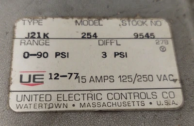 USED United Electric J21K-254 1520