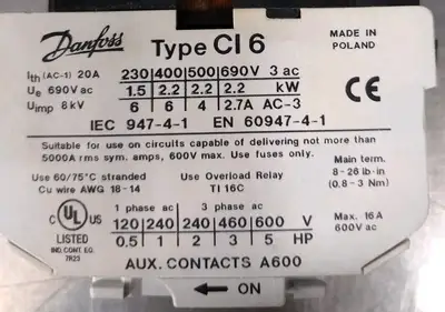 Danfoss IEC-947-4-1 Contactor Loc4E26