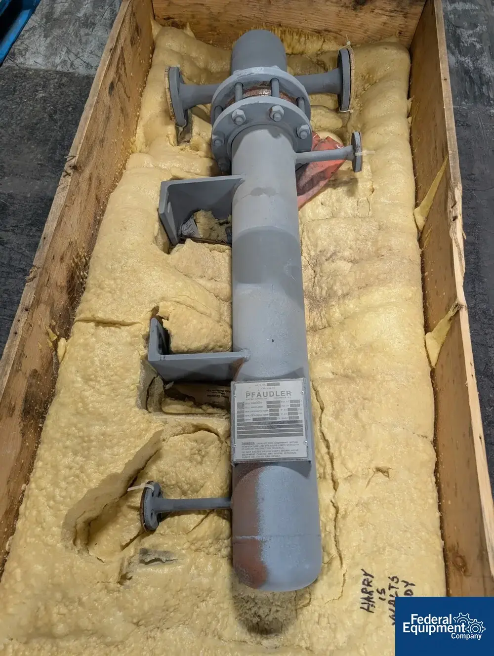 USED Pfaudler 3 Sq Sq Pfaudler Heat Exchanger, C/S, 150/150#