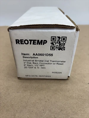 New | in-Stock Reotemp AA0601D55 Temperature Monitoring Indiana US | J&J Industrial Supply #897303