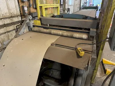 48” WIDE CUT-TO-LENGTH LINE: FAMCO SHEAR WITH FEED ROLL & AMS CONTROLS: STOCK #23384