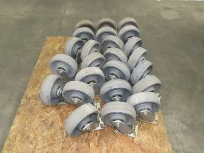SC Polyurethane Caster Wheel 8x2.5" Kingpinless Gray Lot of 2