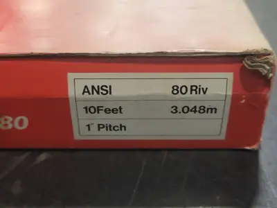 Riveted Roller Chain ANSI 80, 10FT, 1" Pitch