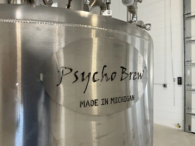 Used PSYCHO BREW JACKETED CONICAL FERMENTER/UNITANK 10BBL Jacketed Tanks Michigan US | Miedema Asset Management Group #1580123