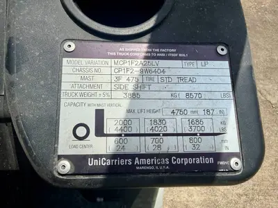 Used 2015 UNICARRIERS CF50 Liquid Propane Forklifts Texas US | TB Forklifts #1326087
