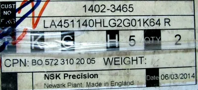 NEW BOX OF 2 NSK LA451140HLG2G01K64R LINEAR GUIDE 43-004 1402-3465