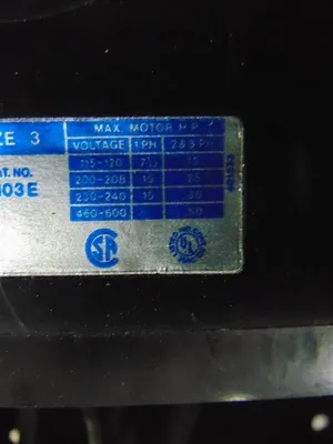 ITE / Gould A30E4811 Combination Starter NEMA Size 3 90 Amps Used