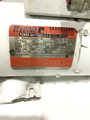 Reliance T56H1703AB-0X DC Motor 1725RPM 3/4HP with Winsmith 920 Speed Reducer