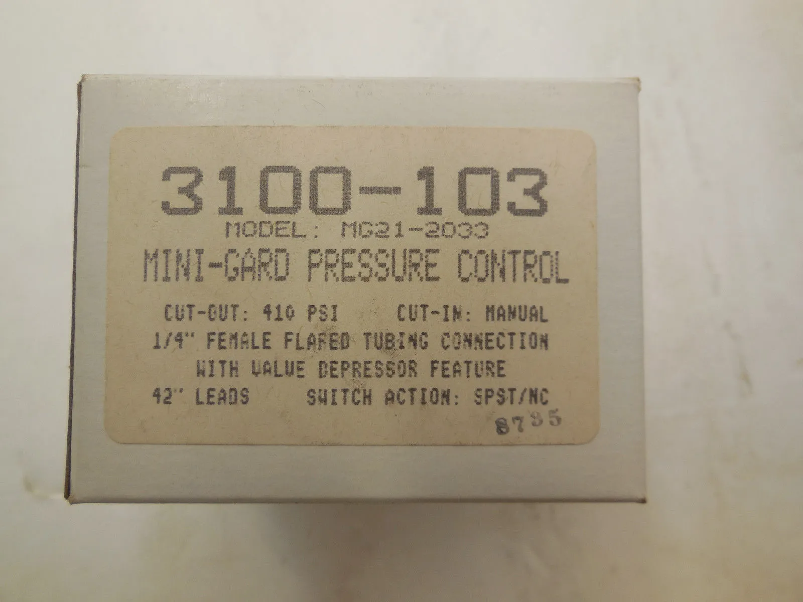 NEW ROBERTSHAW 3100-103 PRESSURE CONTROL MG21-2033 3100103