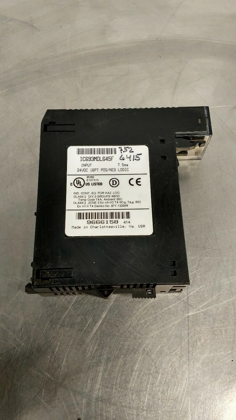 GE Fanuc - IC693MDL645F Input 24VDC 16PT Pos/Neg Logic Module 3D-17