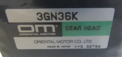 NEW ORIENTAL MOTOR 3GN36K GEAR HEAD