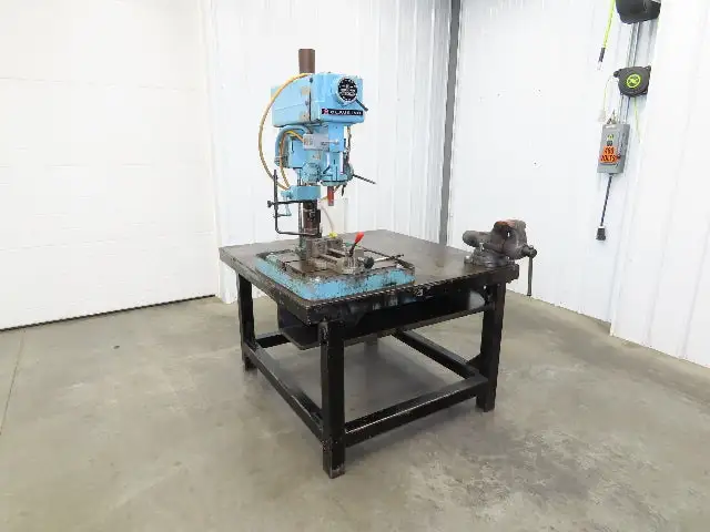 Clausing 20" Variable Speed Drill Press Weld Table 48x48" Wilton Bullet Vise
