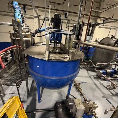 1,000 L S/S Chem Plant Hemispherical JKTD Scraped Surface Mixing Pan 5.5 kW