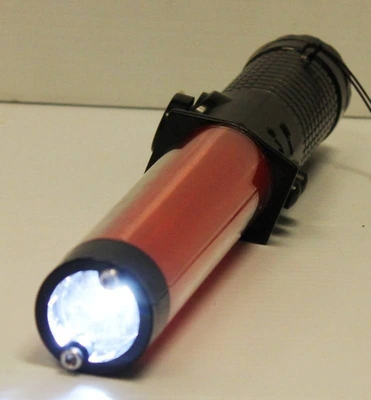 Bright LED Safety Traffic Baton Flashlight Stick With Self Whistle, Front Light & Magnetic Base. New In Box