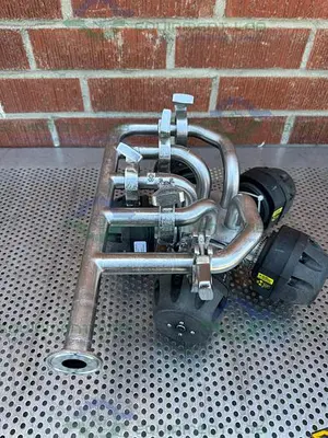 USED 5 ITT PURE FLO ADVANTAGE STAINLESS STEEL DIAPHRAGM VALVE W/ 1" SANITARY FITTING