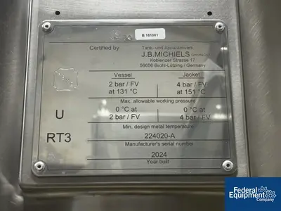 NEW Ekato GmbH 100 Liter Ekato Unimix SRC 100 Triple Motion Vacuum Mixer