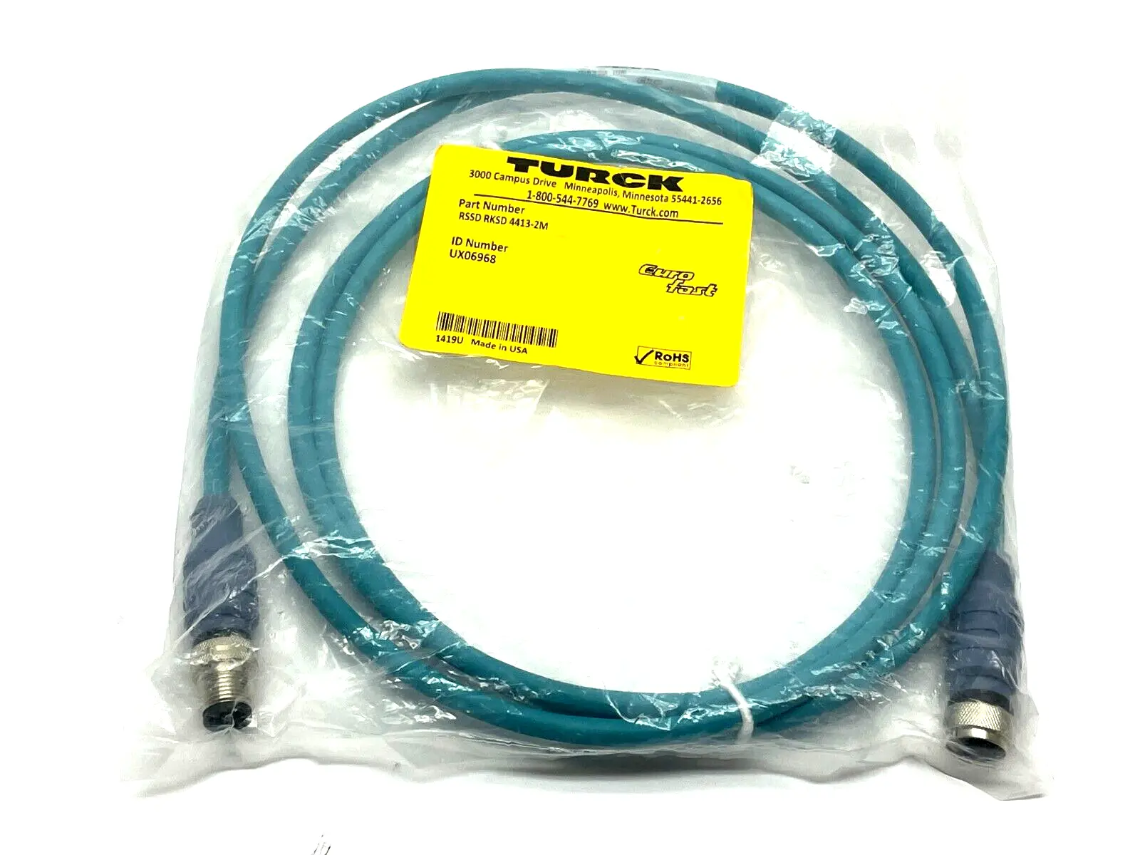 RSSD RKSD 4413-2M | Turck  Ethernet Cordset 2m Length UX06968 - New