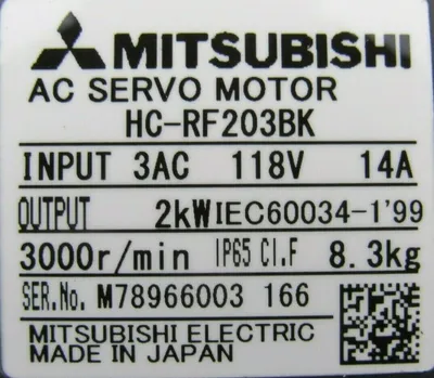NEW MITSUBISHI ELECTRIC HC-RF203BK SERVO MOTOR HCRF203BK