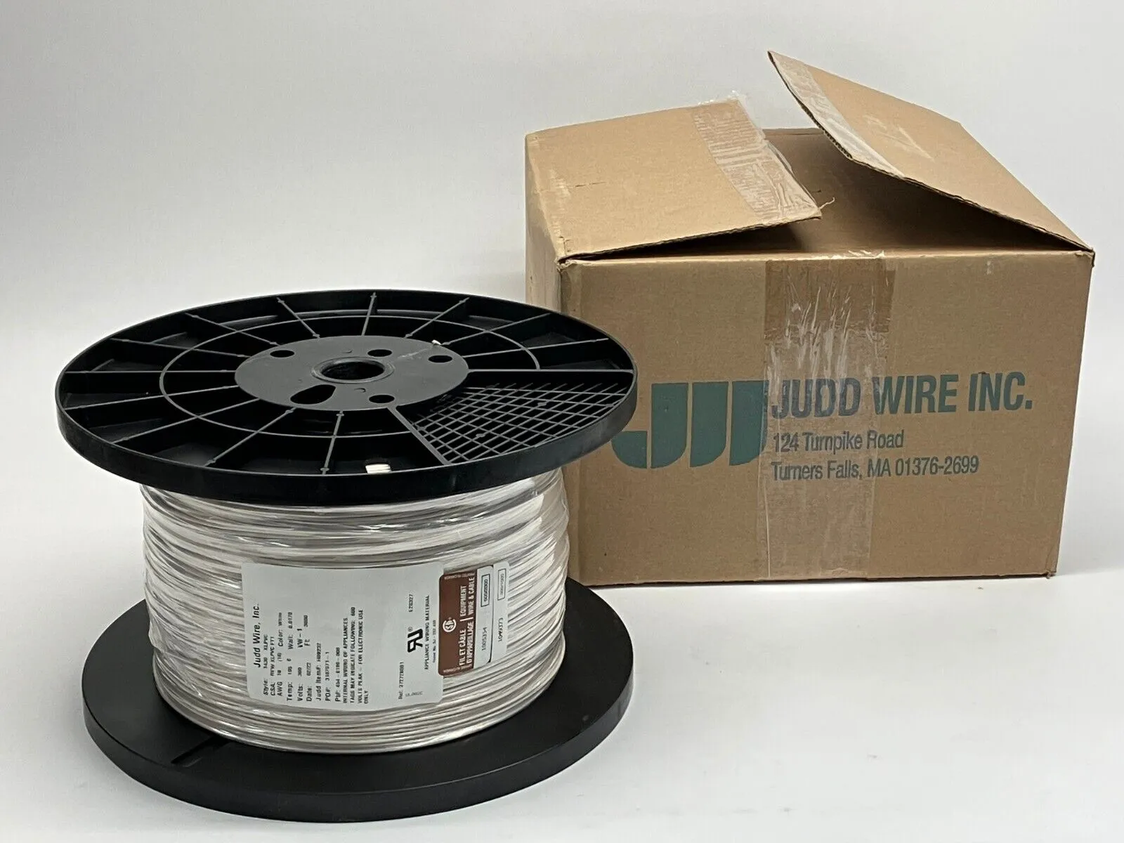 NEW JUDD WIRE 18 AWG WIRE, WHITE, STYLE 1430, XLPVC 300V 16/30