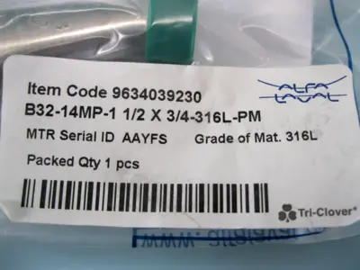 NEW Alfa Laval B32-14MP-1 1/2 X 3/4-316L-PM