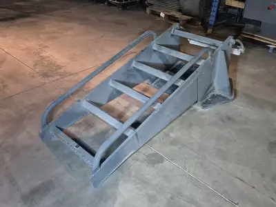 6' x 2' Wide Industrial Steel Access Ladder w/ Handrails