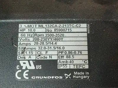 Used GRUNDFOS ML132CA2213TCC2 Motors (misc) Ohio US | HGR 24 #1324981