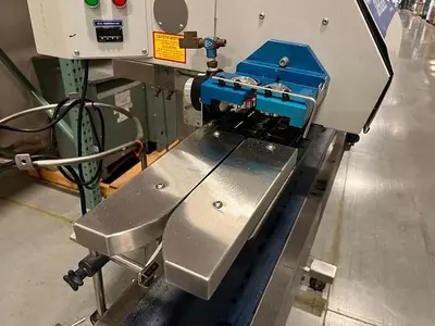 OK band sealer with conveyor on stainless stand