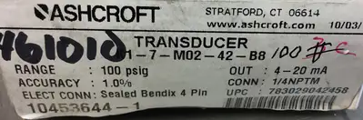 Used ASHCROFT K17M0242B8100 PLC Processors South Carolina US | Palmetto Automation #1319540