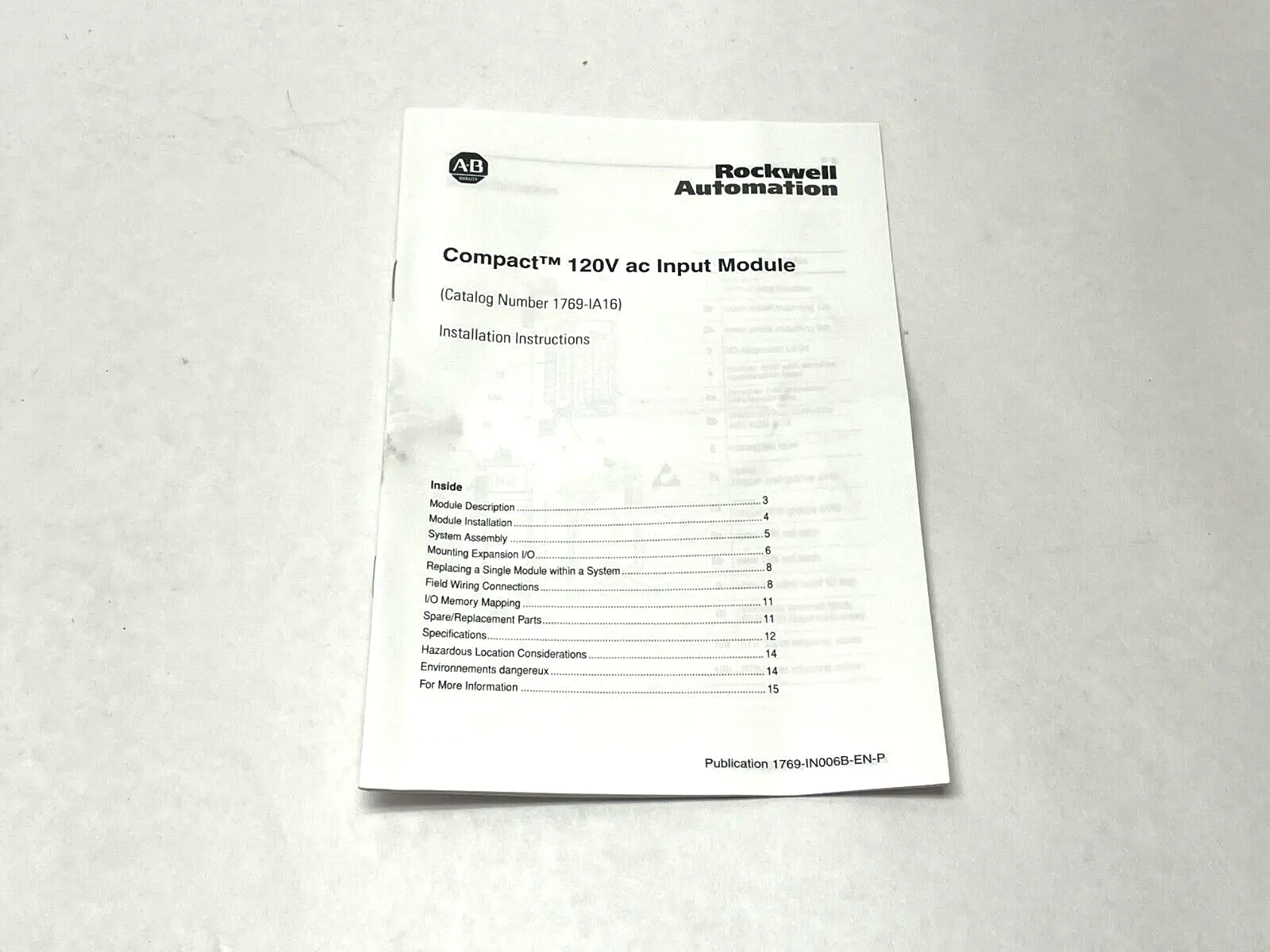 New | in-Stock Allen-Bradley 1769-IN006B-EN-P Manuals Michigan US | Maverick Industrial Sales #1489402