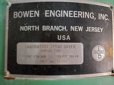 Bowen Pilot Plant Spray Dryer, tower #1