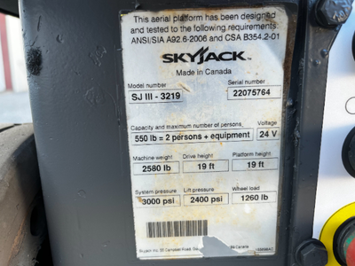 USED 2015 Skyjack SJ3219