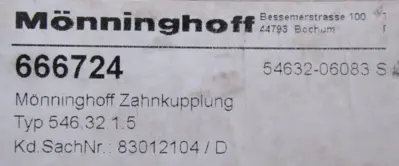 NEW MONNINGHOFF 546.32.1.5 COUPLING 666724 54632-06083 5463215