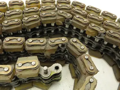 Non-Marking Rubber Top Double Strand Conveying Roller Chain 1/2" Pitch 11'